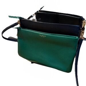 Isaac Mizrahi Dual-Tone Green and Black Crossbody Bag